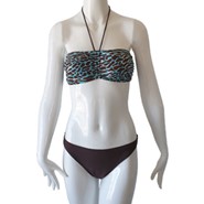 Brown Animal Print Two Piece Swimwear, Bikini